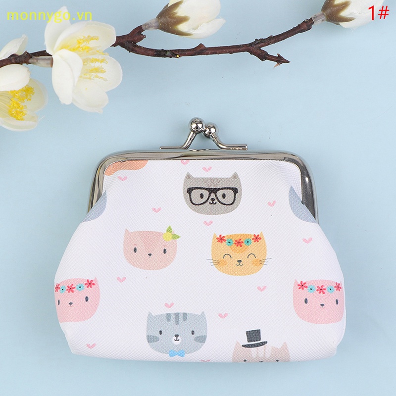 Monnygo Ví Đựng Tiền Xu In Hình Mèo Xinh Xắn