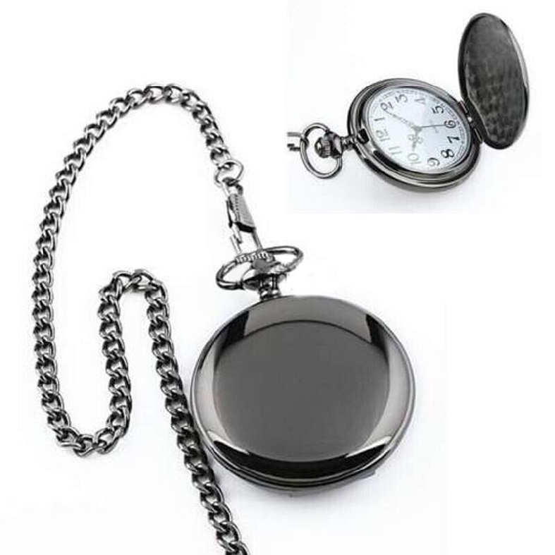 Lianli Fashion Mens Womens Smooth Pendant Necklace Quartz Pocket Watch Chain Gifts