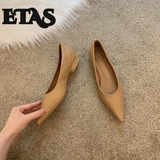 Giày da mới của phụ nữ etas mũi nhọn giày bệt miệng nông