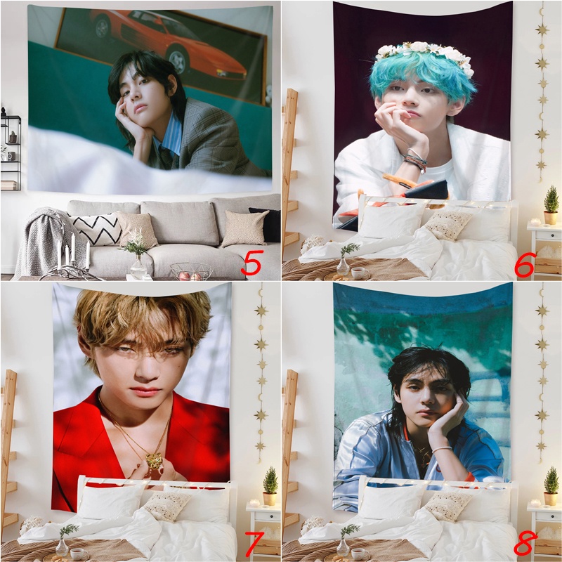 Kim tae-hyung tấm thảm có clip bts v    tấm thảm polyester treo tường tấm thảm trang trí nội thất