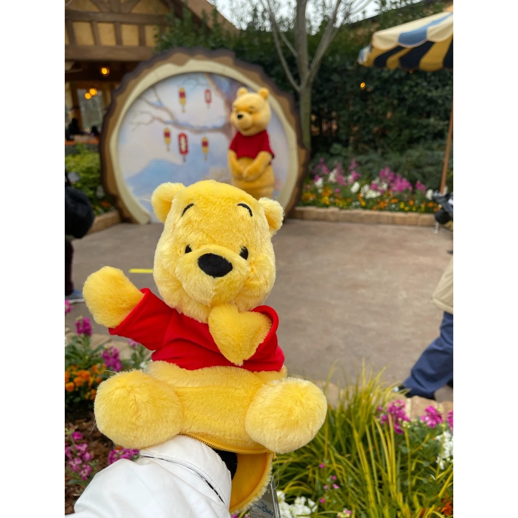 Dễ thương stitch winnie bear puff bear pen bag storage hộp văn phòng phẩm dây kéo sang trọng búp bê sang trọng