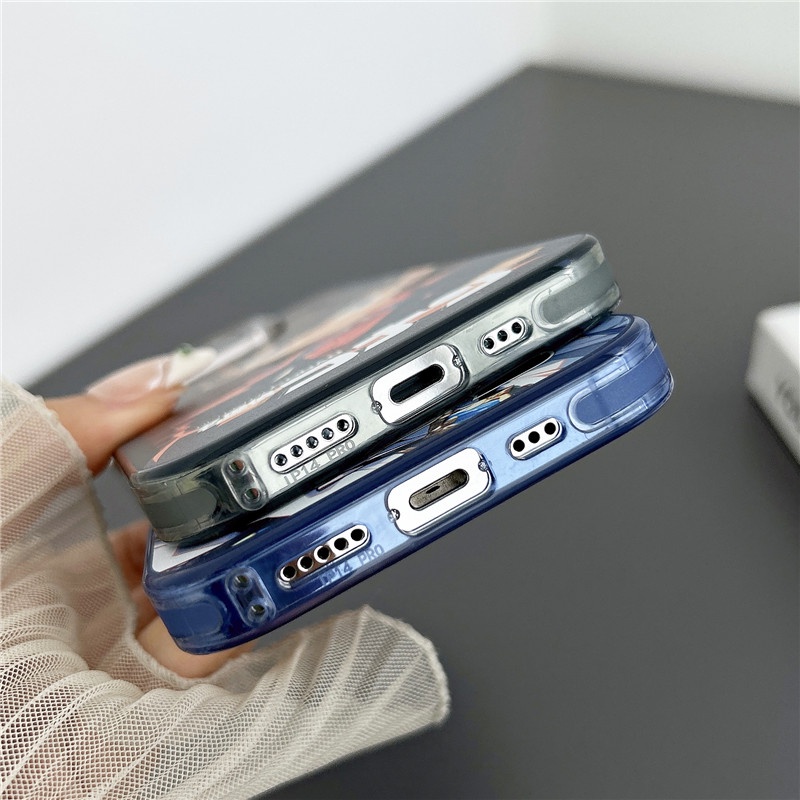 Màu bạc mờ anime thám tử lừng danh conan vỏ điện thoại hoạt hình cho iphone 14 13 12 11 bìa