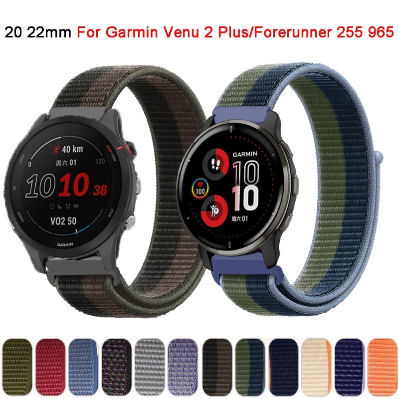 Dây đeo nylon cho garmin forerunner 255 965 265 158 55 / venu 2 plus / sq watch strap vivoactive 3 4 wristband bracelet correa 20 22mm