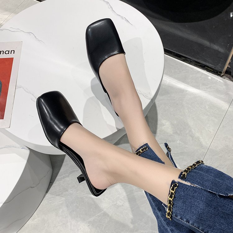 Giày cao gót vuông ngón chân stiletto thời trang dép nữ size 35-39
