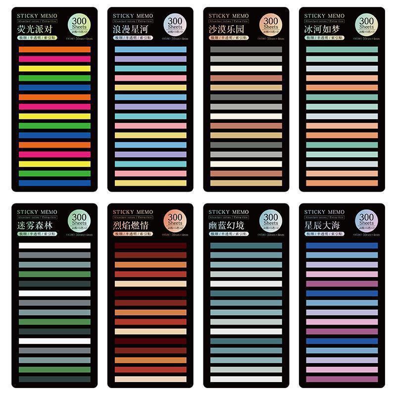 Giấy Note 300 tờ Đánh Dấu Trang Đơn Giản Ghi Chú Highlight Dòng Bookmark Nhiều Màu Gấu Mon