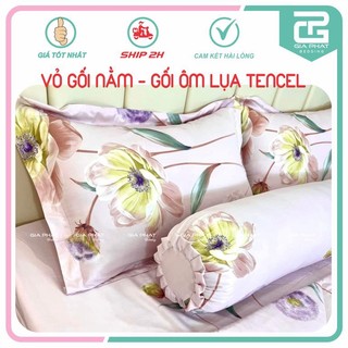 Vỏ gối nằm - vỏ gối ôm lụa tencel gia phát bedding cao cấp 50x70cm, 35x100cm gối ôm có khóa kéo.