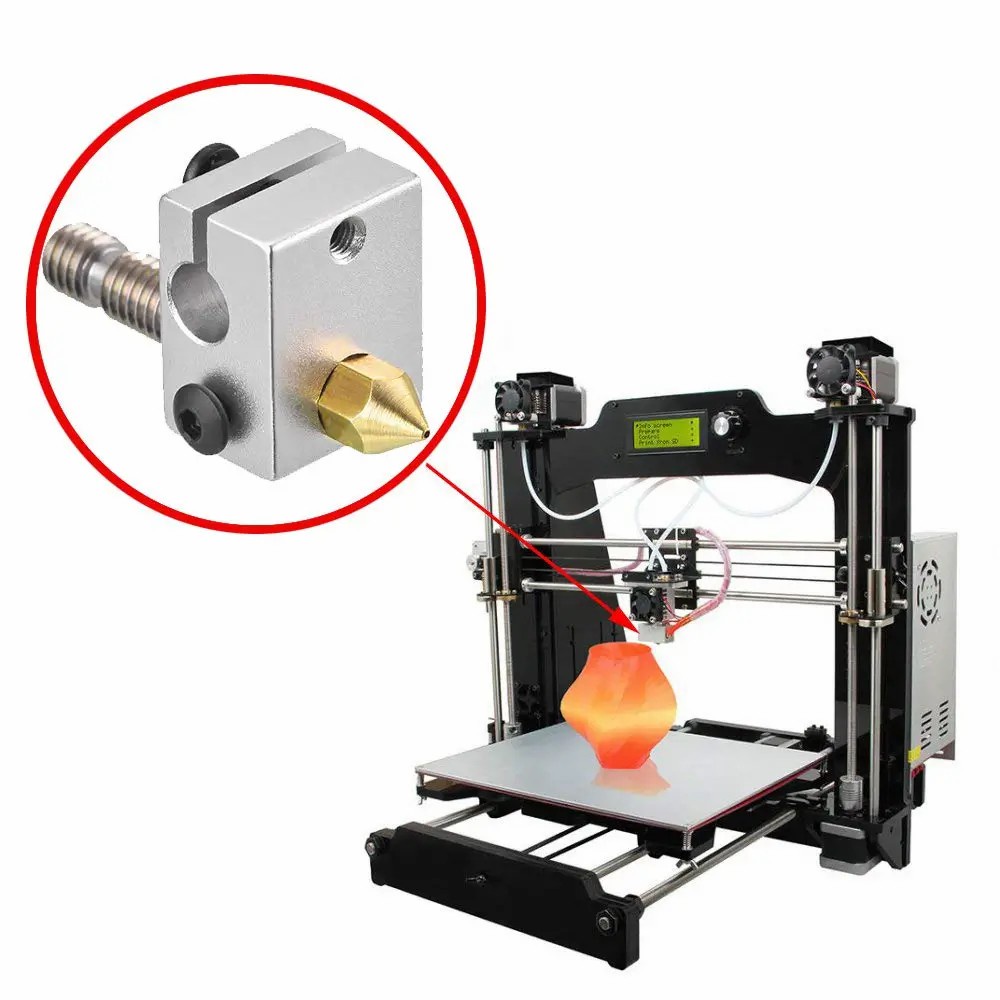 Bộ phận máy in 3d mk8 vòi phun bằng đồng thau / kích thước hỗn hợp đầu phun phun ra / đầu in creality ender m6 / 0,2 0,3 0,4 0,5 0,6 0,8 1,0mm máy đùn