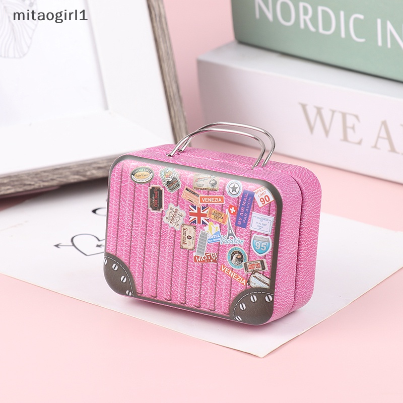 Vali mini cổ điển có tay cầm hộp đựng kẹo thiếc cho cửa hàng quà cưới