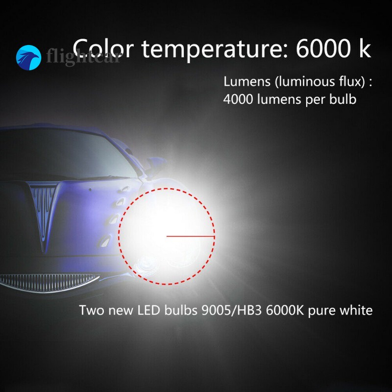 Ft 2 cái 35w 9005 hb3 đèn pha led bộ bóng đèn chip xe hơi lỗi canbus đèn pha miễn phí 6000k
