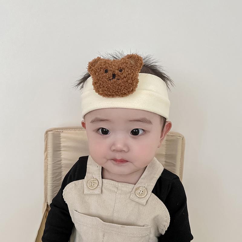 Băng Đô Turban Gấu Cho Bé Chất Cotton Gân Hàn Mềm Mại