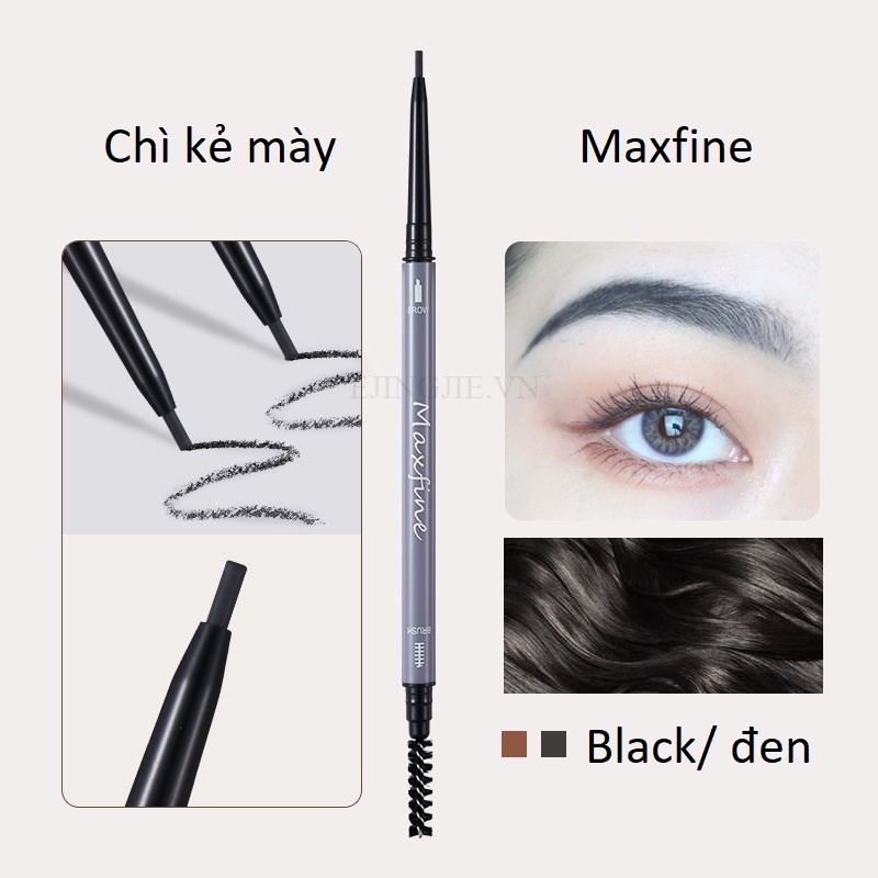Chì kẻ mày Maxfine siêu mịn hai đầu không thấm nước và không bị nhòe chính hãng ~Hera~