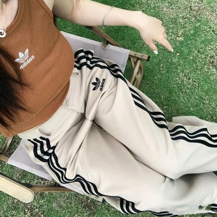 Quần Ống Rộng Thêu logo Chính Hãng 100% Phong Cách vintage Phù Hợp Với Cặp Đôi