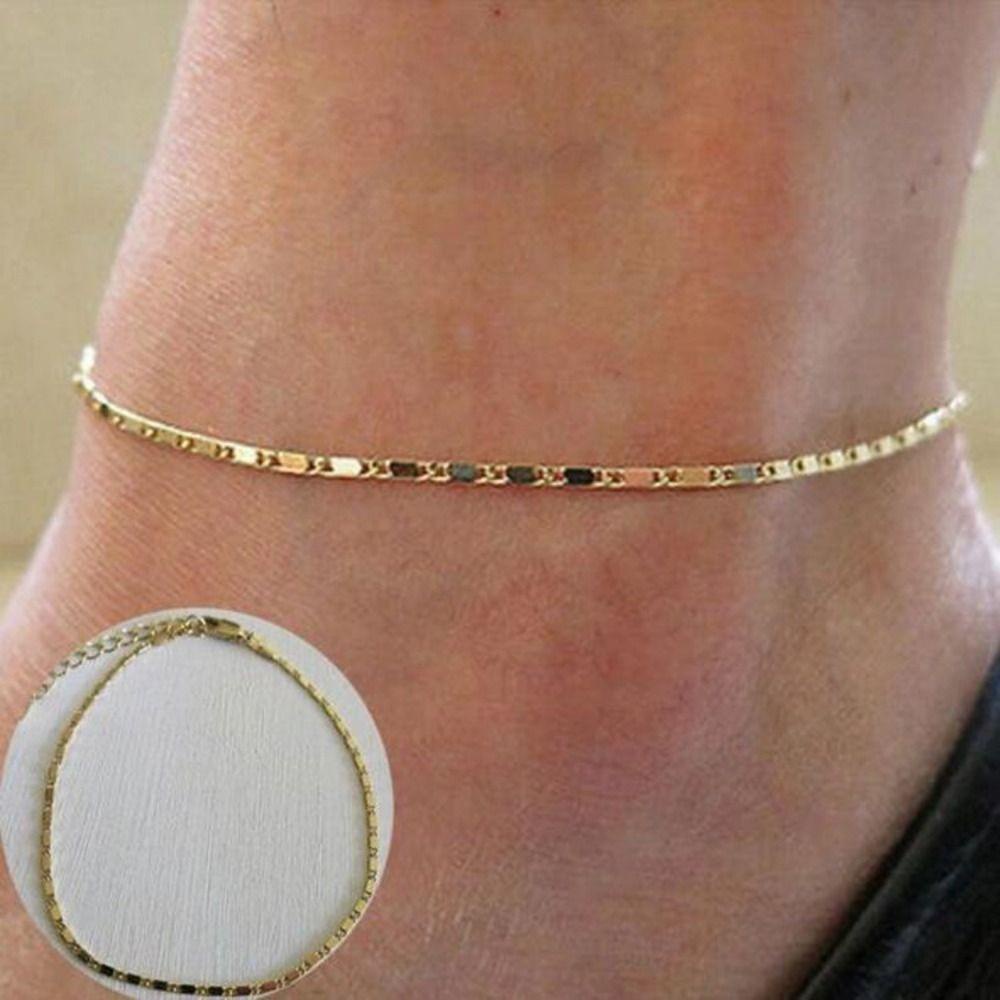 Lombard vòng chân chuỗi gợi cảm, bohemian / bạc, vòng tay mắt cá chân đơn giản hợp kim mùa hè