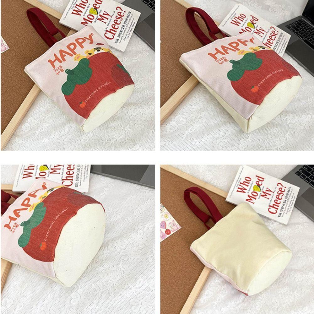 Túi xách dưới cánh tay ebinlands, túi tote vải in hoạt hình, túi đeo chéo thời trang high-capacity solid color single shoulder bag girl