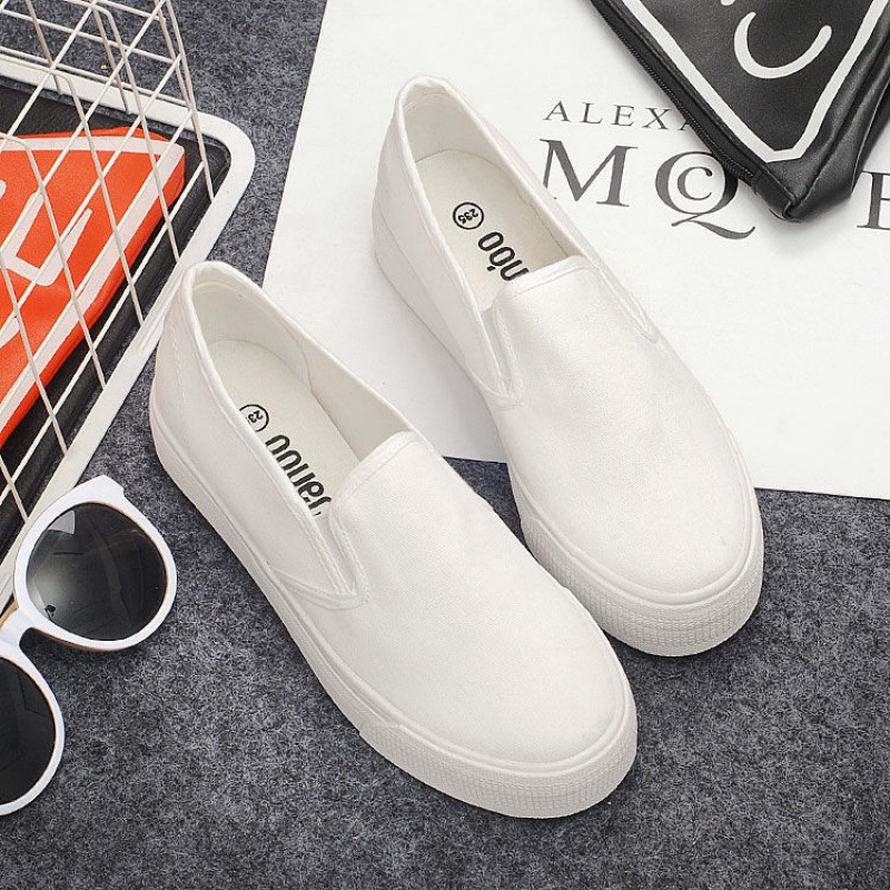 Vải giày thường vải đế dày màu trắng đen phong cách retro cho nam và nữ