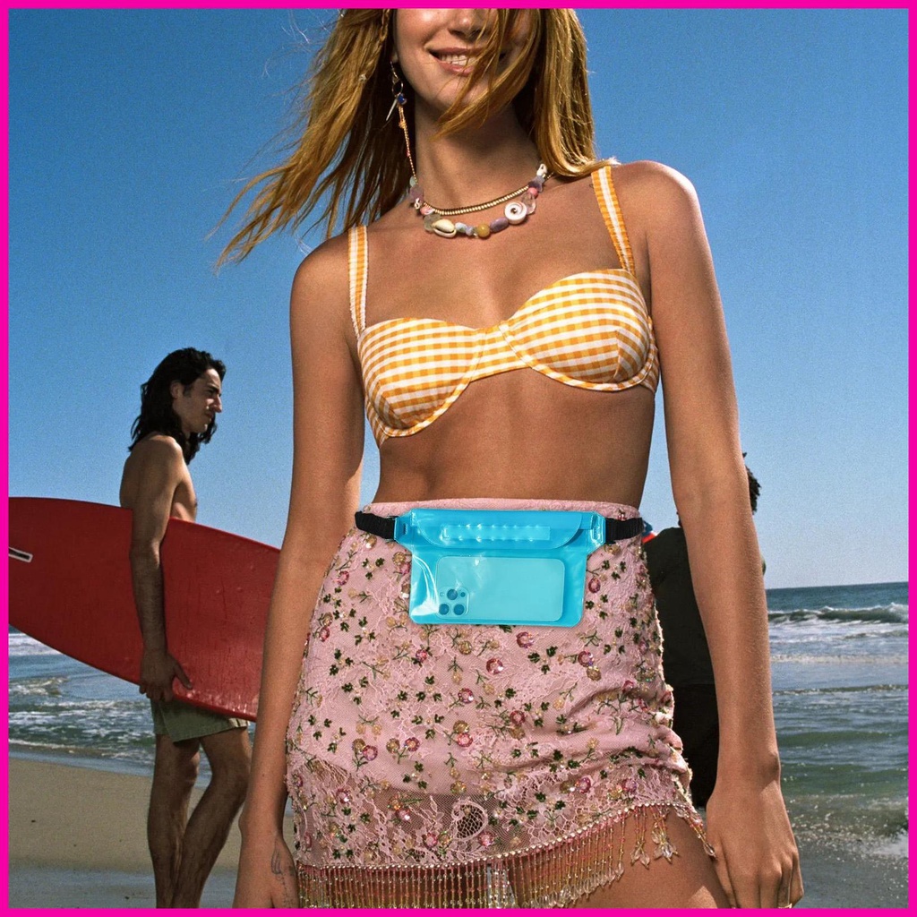 Điện thoại không thấm nước fanny pouch điện thoại fanny pack mobile belt bag túi chống nước 3-layer dung tích cao để bơi lrnvn