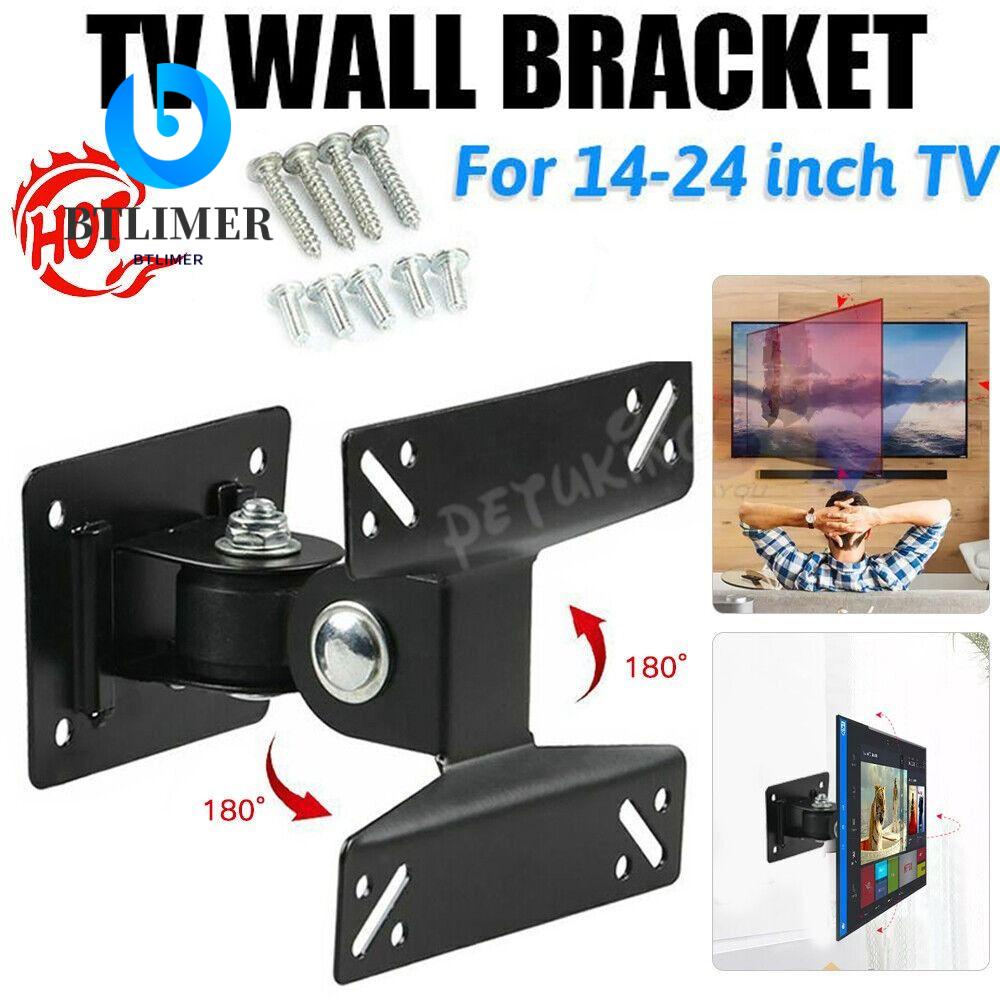Giá đỡ gắn màn hình btlimer, giá đỡ treo tường tv xoay 180 độ cố định, xoay nghiêng 14-24 inch khung tv phẳng hỗ trợ cho lcd led plasma lcd led plasma