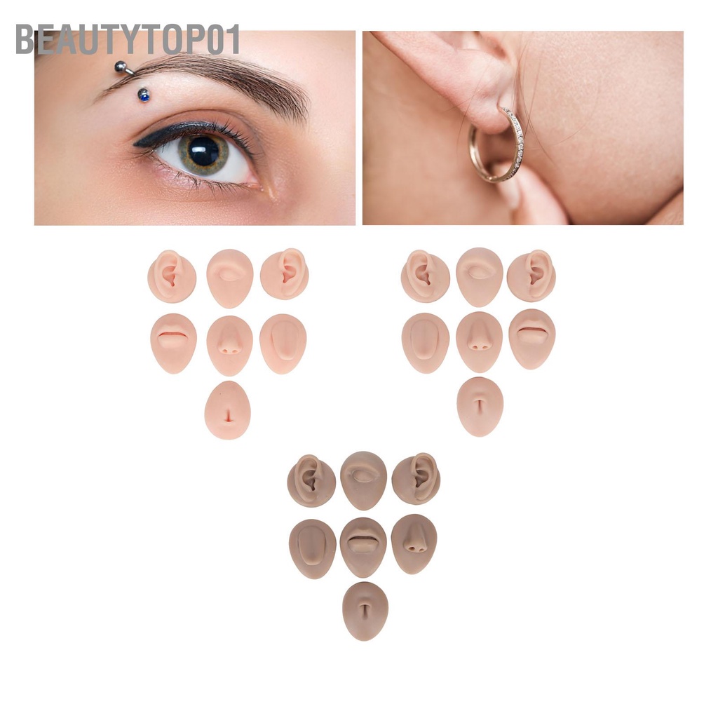 BeautyTop01 Phòng Thân Thực Hành Mô Hình Phỏng Silicone Tai Mắt Mũi Miệng Lưỡi Và Bụng Mẫu Cho Người Mới Khuyên