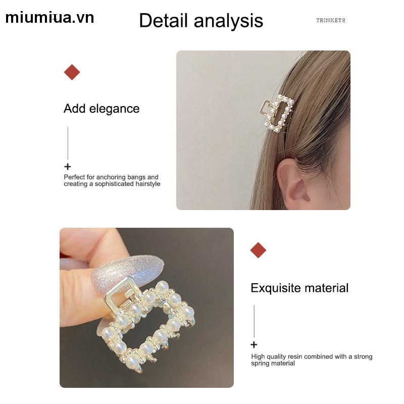 Miumiua🔮Kẹp Tóc Càng Cua Đính Đá & Ngọc Trai Nhân Tạo