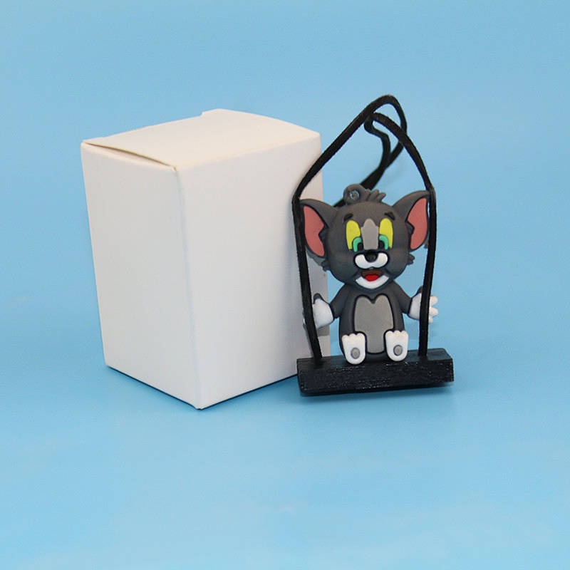 Cute Cat and Mouse Automobile Hanging Ornament Creative Car Decoration Car Rearview Mirror High-End Ornaments Car Interior Decoration JZ5x