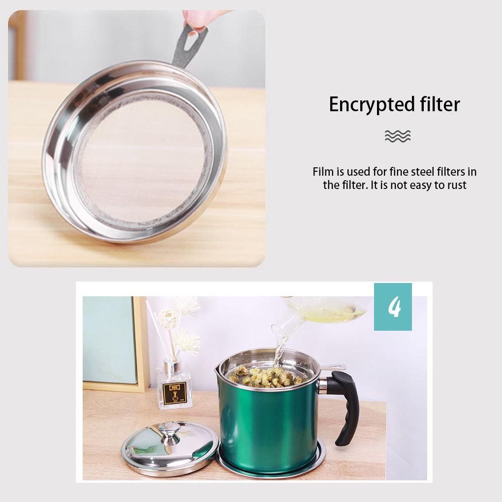 Bình Lọc Dầu Bằng Thép Không Gỉ Thiết Kế Tay Cầm Nhiều Màu Sắc Tiện Dụng Cho Nhà Bếp