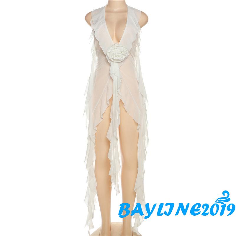 Đầm Midi Hai Dây Nhún Bèo Màu Trơn Phong Cách Đường Phố Mùa Hè Cho Nữ Cỡ S-M-L