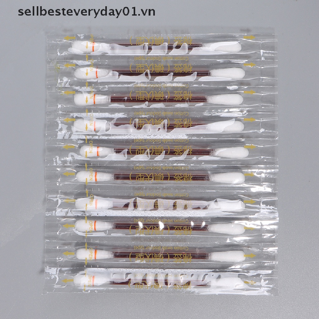 Set 10 Tăm Bông Iốt Iốt Dùng Một Lần Khẩn Cấp Vệ Sinh Tai Mũi