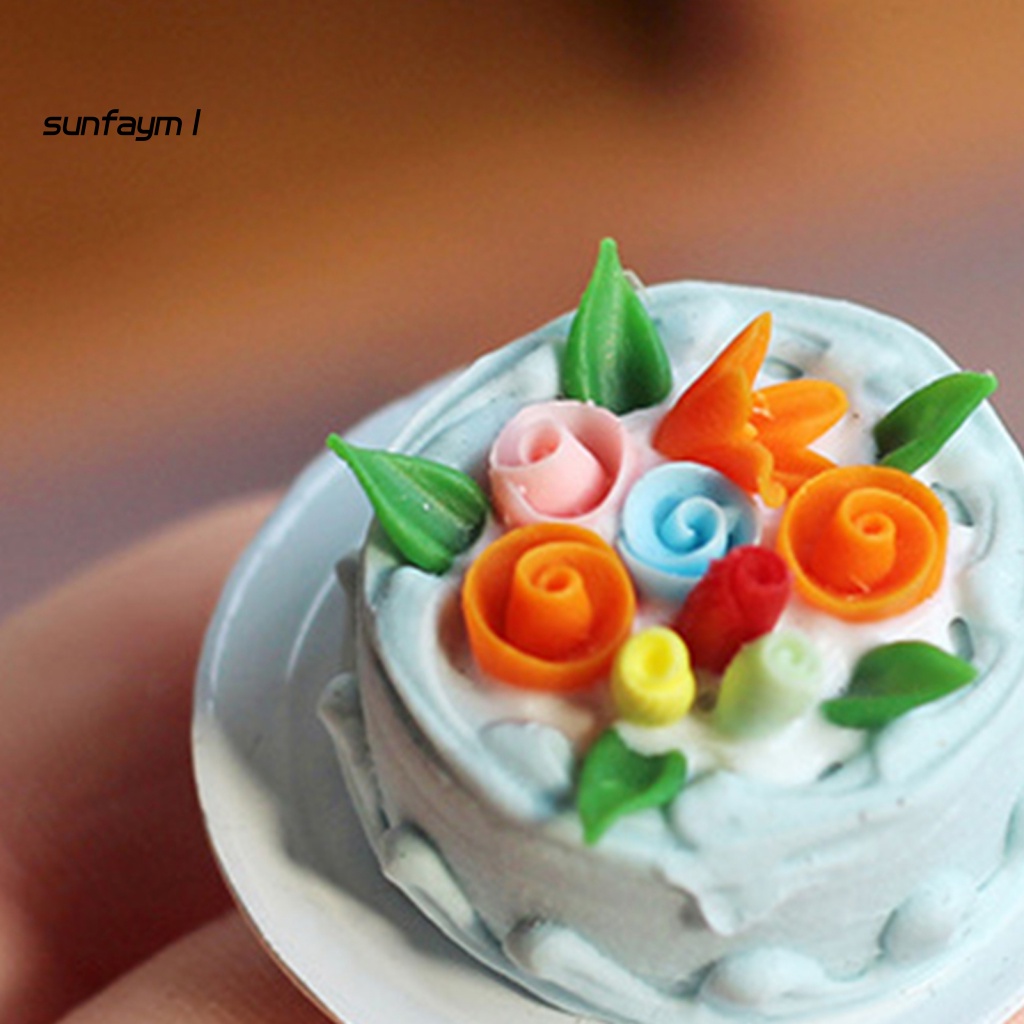 1 Bộ Mô Hình Bánh Kem Mini Kết Cấu Rõ Ràng Cho Nhà Búp Bê