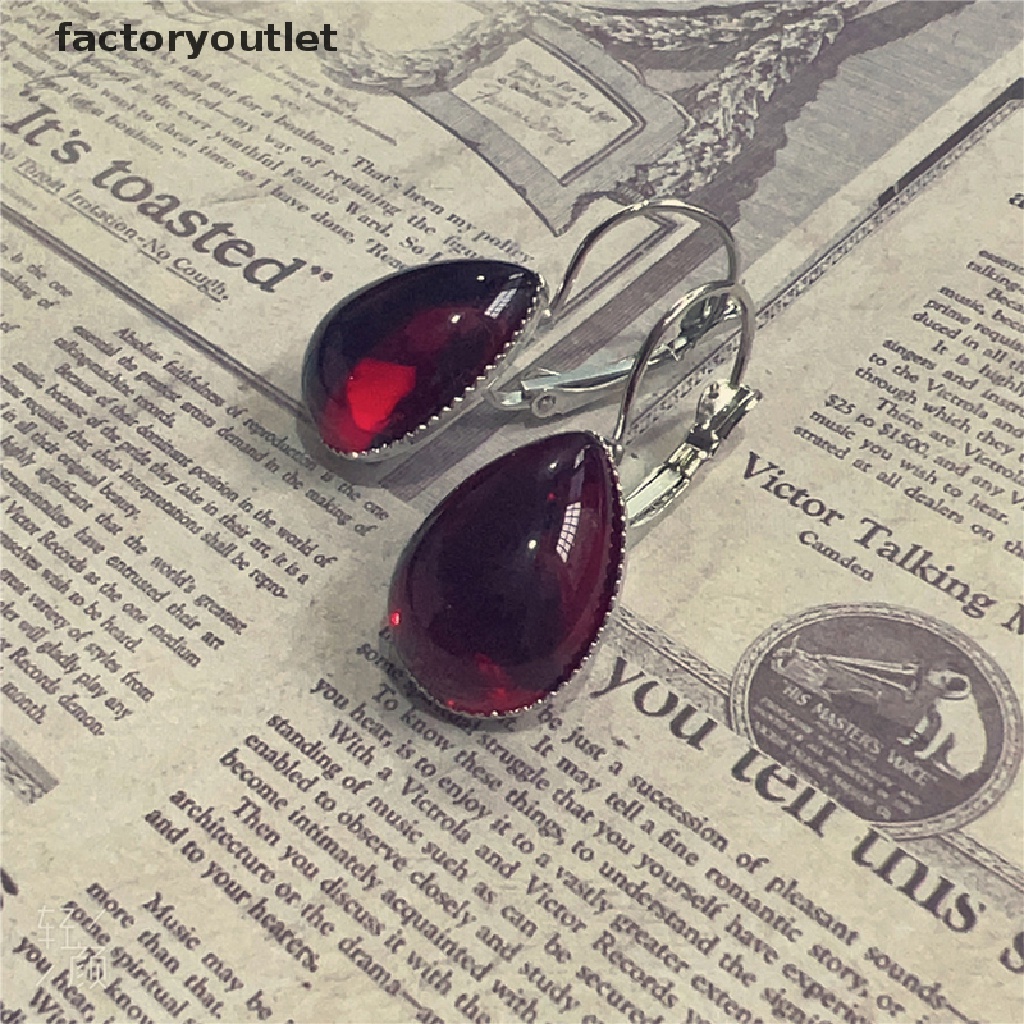 Khuyên Tai Dáng Dài Đính Đá Pha Lê Đỏ Ma Cà Rồng Thời Trang Cho Nữ