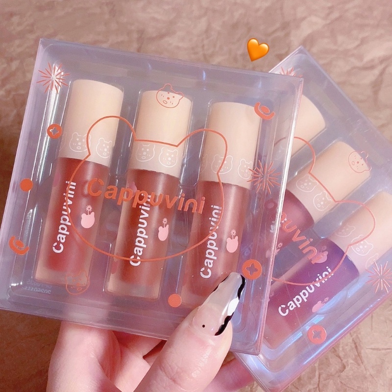 Set 1 / 3 Son Kem Lì Mịn Mượt Như Nhung Kháng Nước Lâu Trôi Và Không Bết Dính