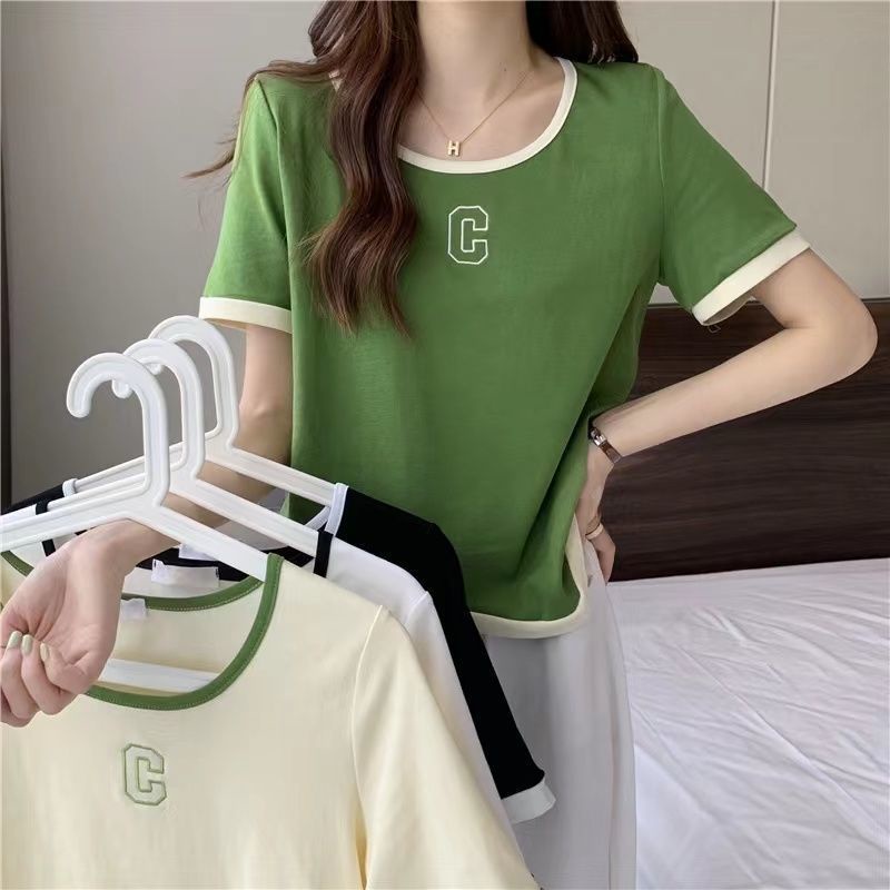 Áo Thun Ngắn Tay In Chữ Nhiều Màu Sắc Thời Trang Mùa Hè Cho Nữ