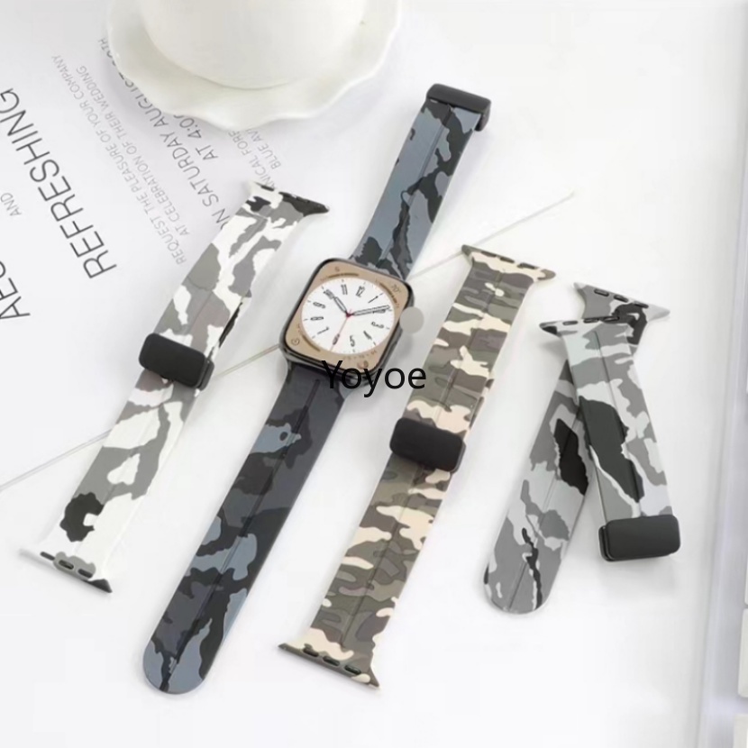 Dây Đeo Họa Tiết Rằn Ri Bằng Silicone Cho Apple Watch 40Mm 41mm 42mm 44mm 45mm 42mm iwatch 8 Ultra 49mm 7 6 5 4 3 2 1