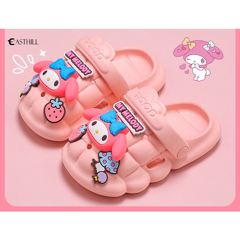 SANRIO Dép Đi Biển Chống Trượt Họa Tiết Hoạt Hình MyMelody Cinnamoroll Kuromi Cho Bé