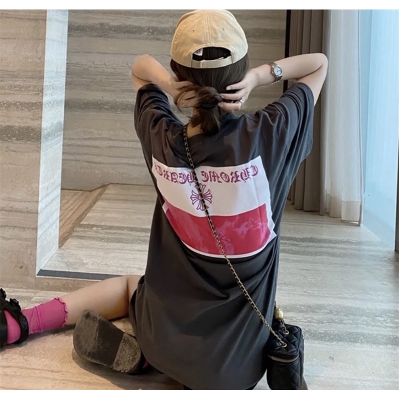 Áo Thun Cotton Tay Ngắn Màu Đen In Họa Tiết Sau Lưng Thời Trang Cho Nam Và Nữ