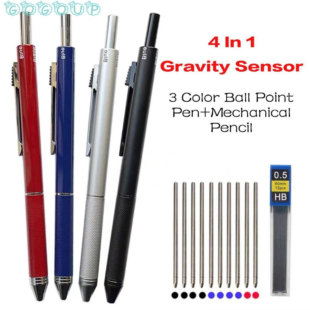 Bút Bi Cảm Biến Trọng Lực 4 Trong 1 3 Màu Đa Năng