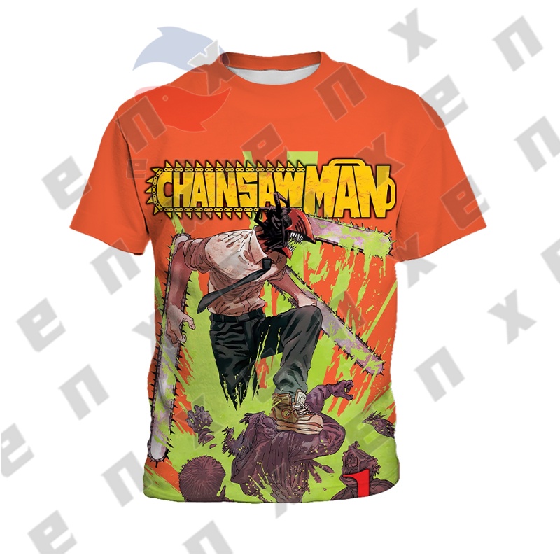Áo Thun In Hình Chainsaw Man Riman Thời Trang Năng Động Dành Cho Trẻ