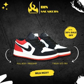 Giày Jordan JD1 thấp cổ nam nữ màu đỏ đen chuẩn 11 Full Box - Giày thể thao nam nữ Jordan cổ thấp cao cấp