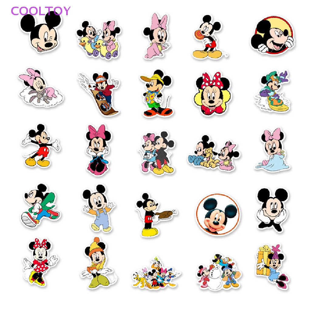 Túi 50 Sticker Hình Chuột Mickey Dán Trang Trí Ván Trượt / Điện Thoại
