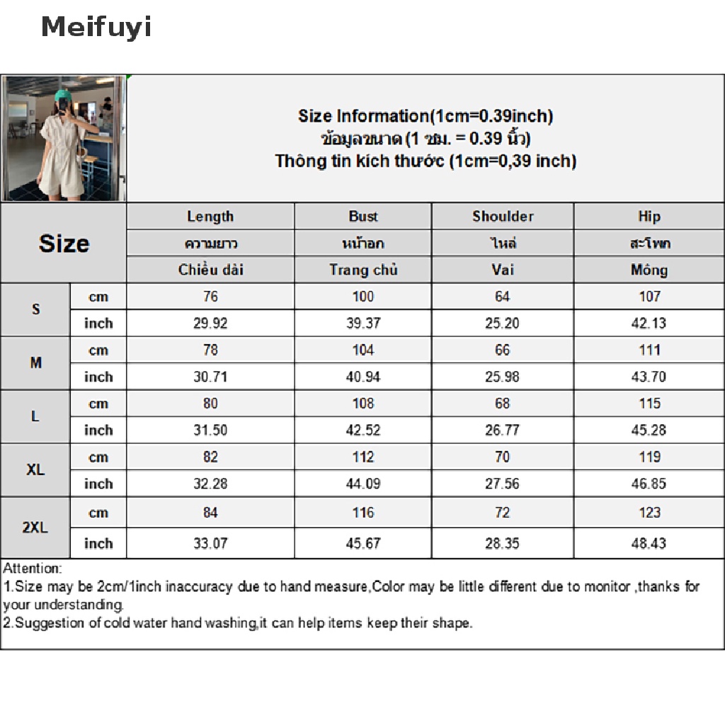 [Meifuyi] Bộ Áo Liền Quần Dáng Chữ A Lưng Cao Cổ Bẻ Màu Trơn Có Túi Dây Rút Thời Trang Mùa Hè Cho Nam Và Nữ