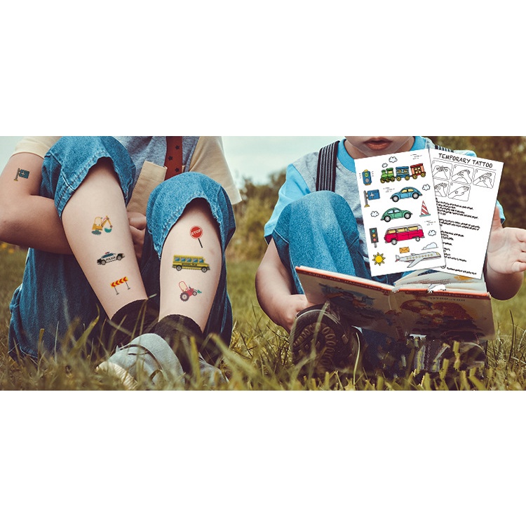 Hình Xăm Dán Tạm Thời Tatuajes Chống Nước Hình Kỳ Lân Xe Hơi Xe Tải Không Gian Cho Trẻ Em