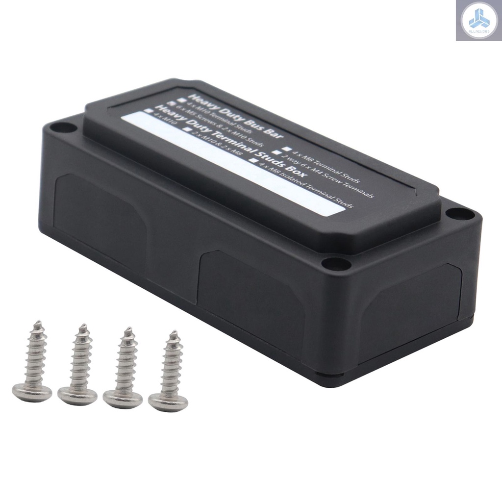 Power Distribution Block Heavy Duty Bus Bar Box with 3/8in M10*2 Terminal Studs 3/16in M5*6 Screws 48V 300A Post Battery Junction Block for Car RV Truck Marine Boat