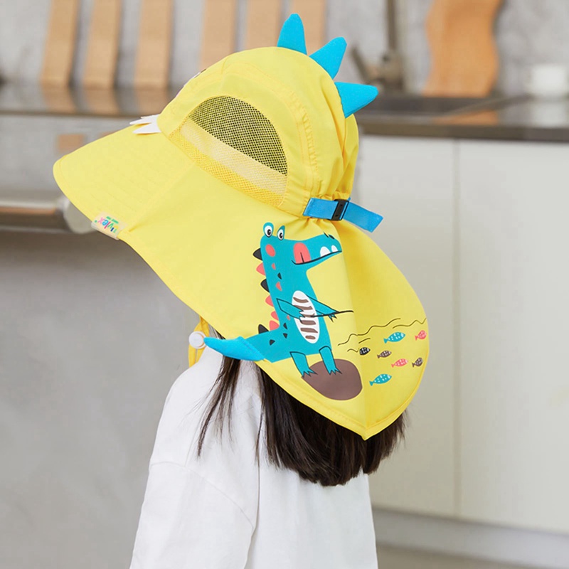 Mũ Vành Tròn Chống Tia UV In Hình Kỳ Lân Dễ Thương Cho Bé Gái