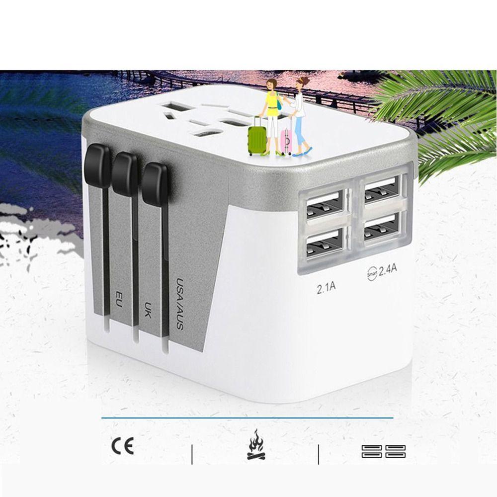 Ổ Cắm Điện 4 Cổng Usb Tiện Lợi Cho Du Lịch Toàn Cầu