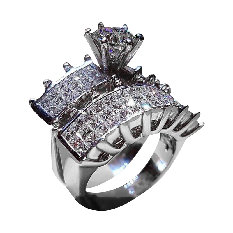 Nhẫn Bạc 925 Đính Đá Zircon Trắng Thời Trang