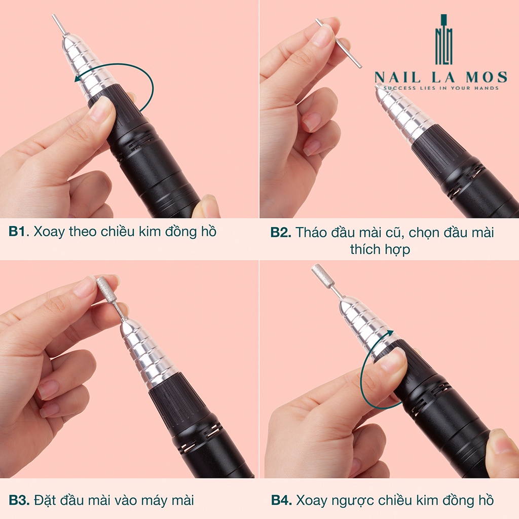 Máy Mài Móng Tay Điện STE-101  Có Thể Sạc Lại Đặc Biệt Cho Ngành Nghệ Thuật Làm Móng Với Đầu Mài Có Thể Thay Thế