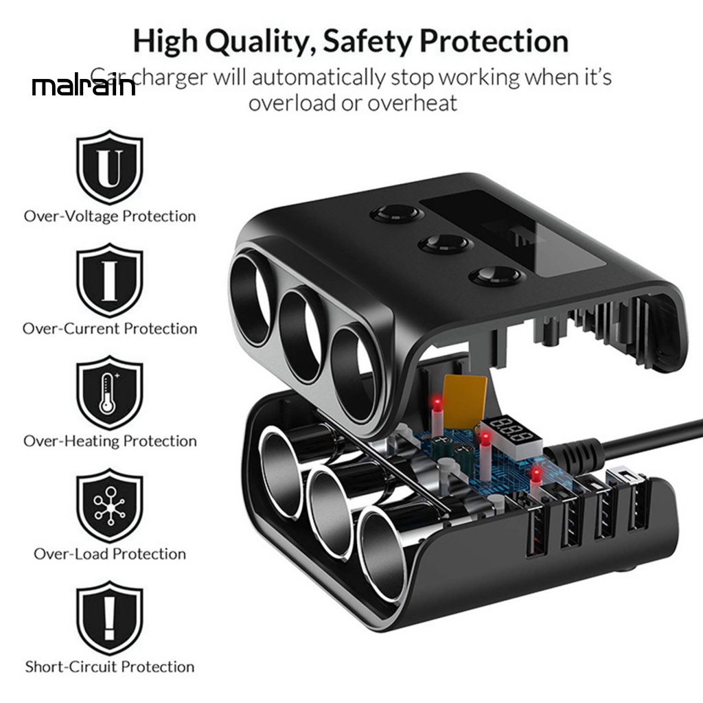 Tẩu Sạc Nhanh USB 100W Tương Thích Với Điện Thoại Thông Minh Trên Xe Hơi