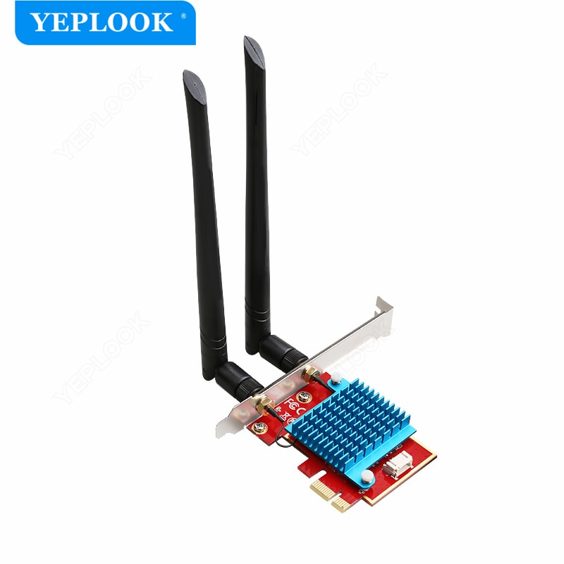 2 trong 1 Wifi + Bluetooth PCIe 1x sang M.2 NGFF Thẻ chuyển đổi không dây WIFI 5Dbi cho AX210 AX200 