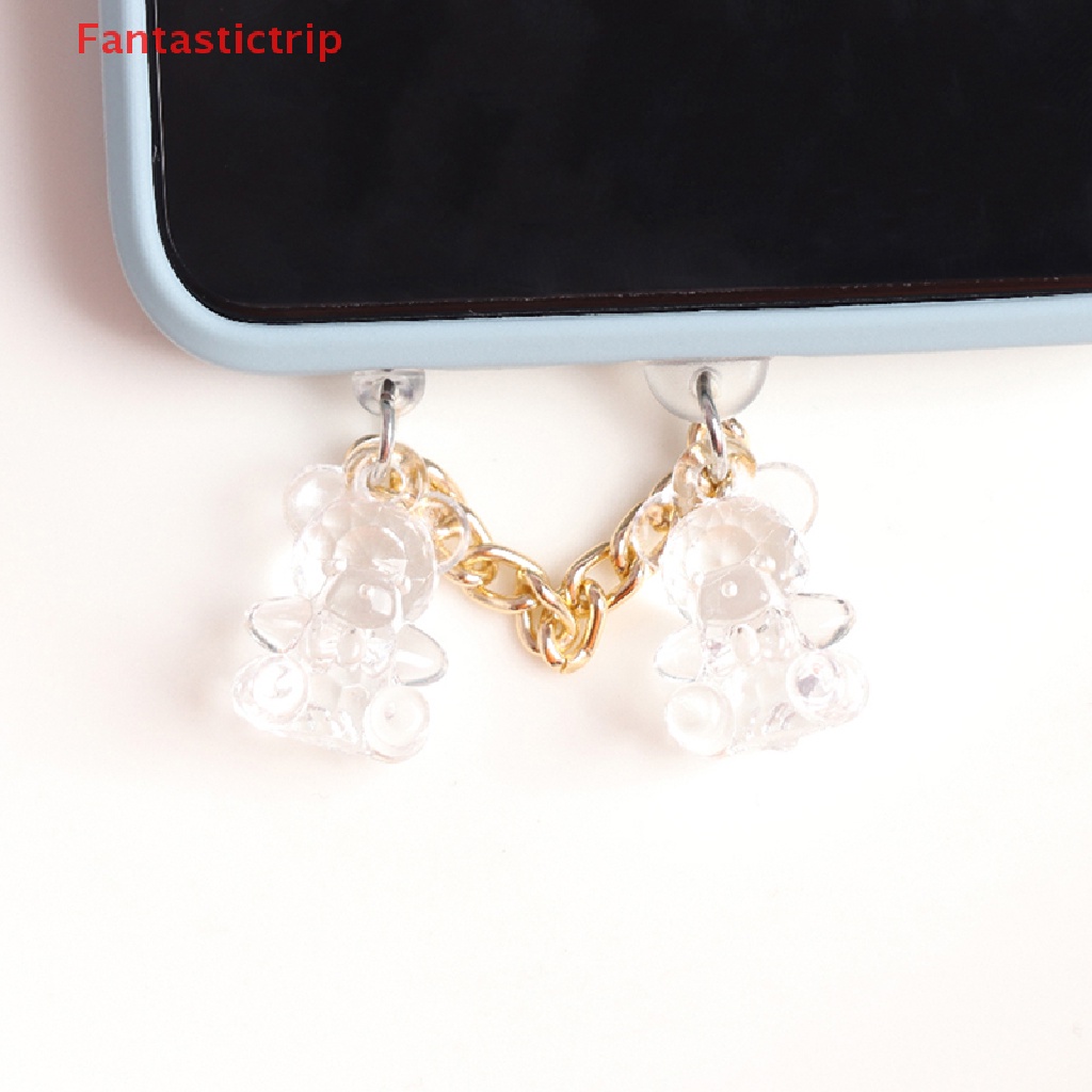 Nút Chống Bụi Cổng Sạc Điện Thoại Bằng Acrylic Hình Gấu Dễ Thương