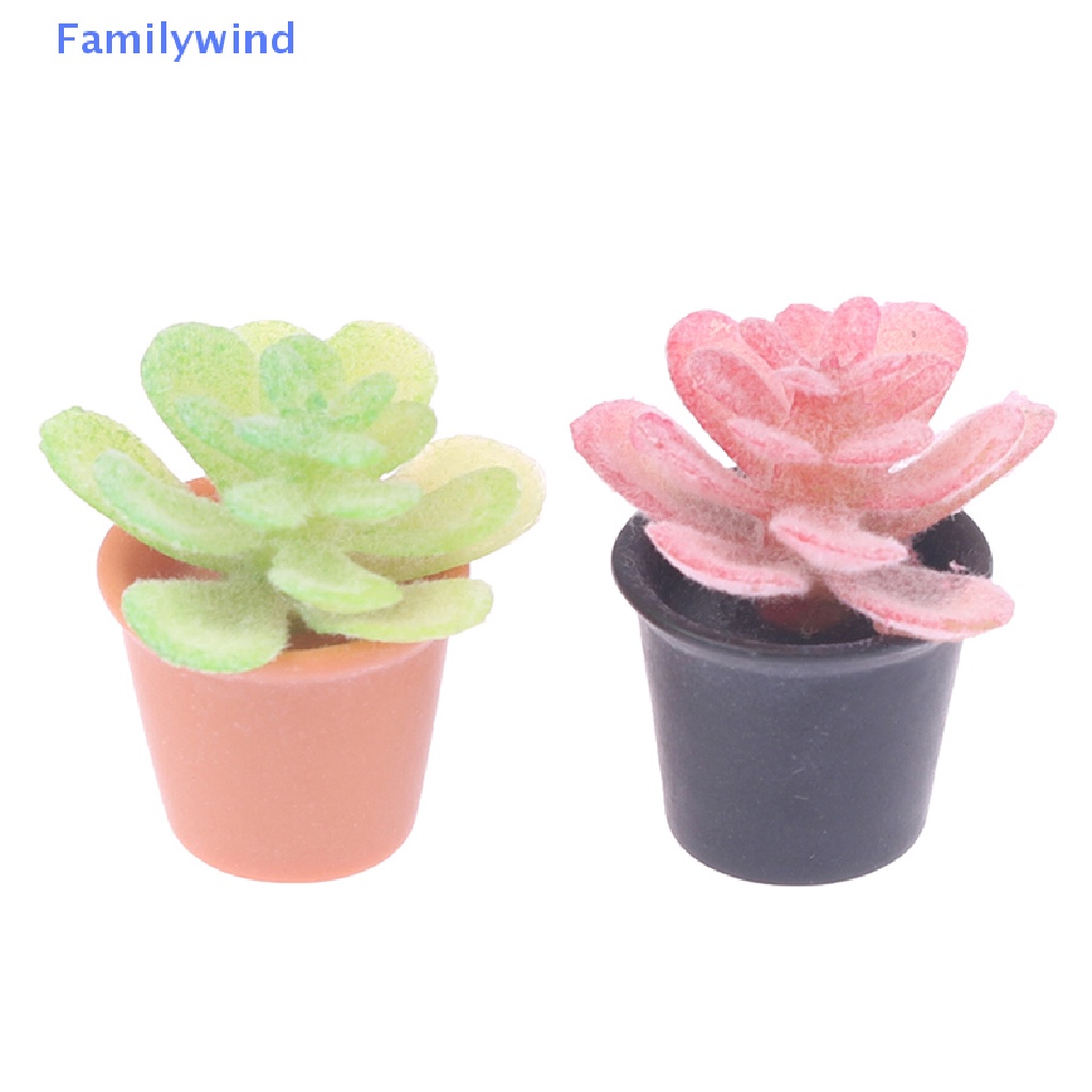 Set 2 Chậu Cây Mini Tỉ Lệ 1: 12 Dùng Để Trang Trí Nhà Búp Bê