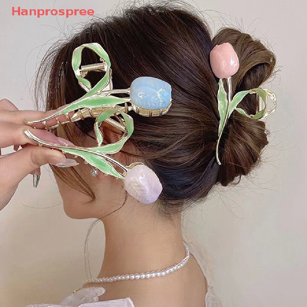 Kẹp Tóc Hoa Tulip / Cá Mập / Đuôi Ngựa Phong Cách Vintage Ngọt Ngào Cho Nữ
